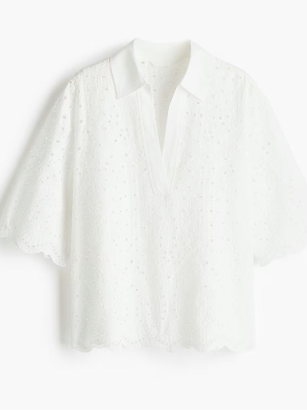 H&M Eyelet Embroidered Cotton Shirt - Picture 4 of 13